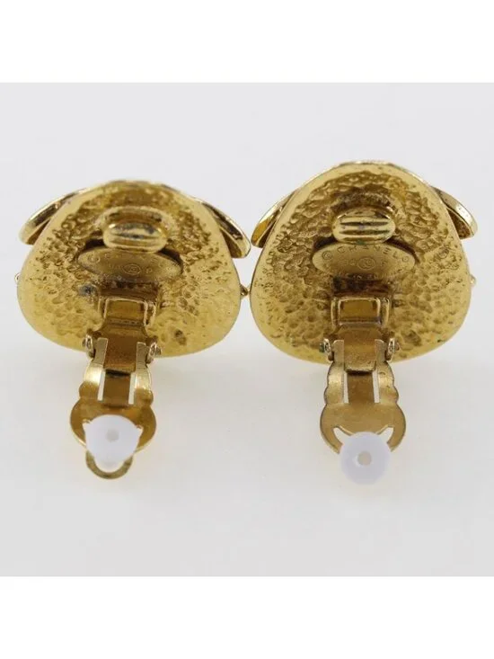 Chanel Coco Mark Vintage Gold Plated 94 P 25.6 g Earrings - Picture 4 of 7